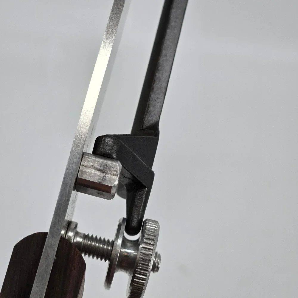 Montana Italy Adjustable Slicing Knife Serrated Bread Guide Wood Handle Vintage